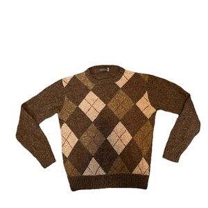 Fisherman Out of Ireland Argyle Wool Sweater – Size Small